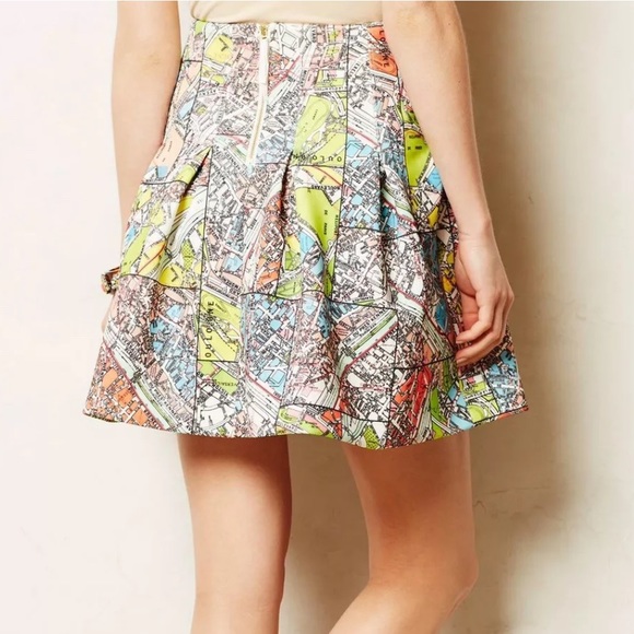 Maeve Carte Neoprene Map of Paris Mini Skirt - Picture 2 of 7